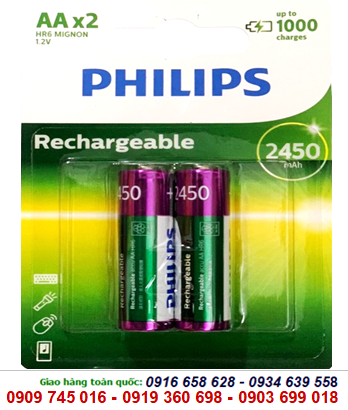 Philips R6B2A245/97, Pin sạc AA 1.2v Philips R6B2A245/97-AA-2450mAh-1.2V chính hãng Philips| CÒN HÀNG 